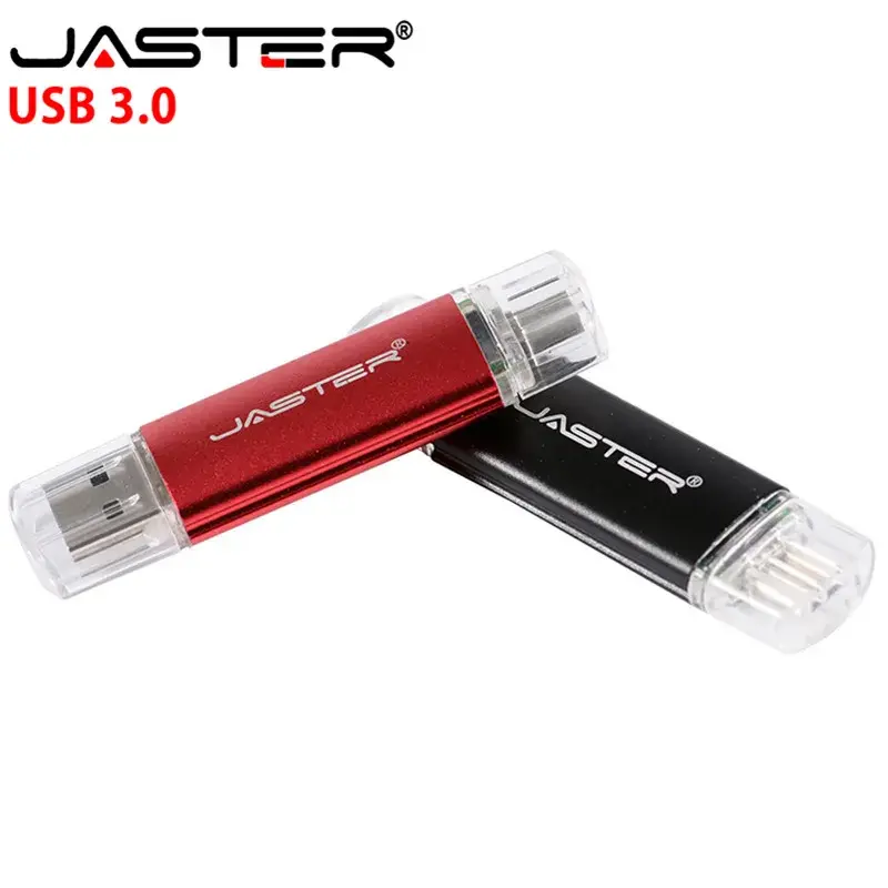 JASTER OTG USB 3.0 USB 플래시 드라이브 안드로이드/PC 시스템용 펜 드라이브, 4GB 16GB 32GB 64GB 128GB 외부 저장 장치 Pendrive U 디스크