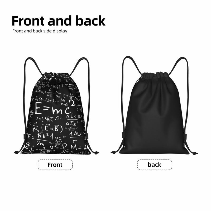 Custom Physics Equations Drawstring Bags for Training Yoga Backpacks Women Men Geek Science Math Sports Gym Sackpack