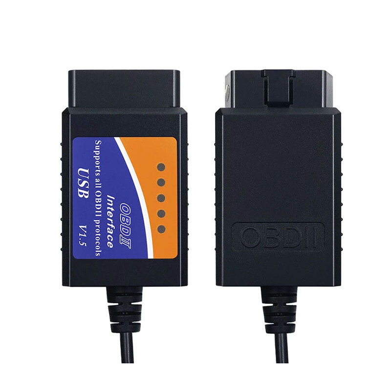 ELM327 OBD2 코드 스캐너 ELM 327 USB V1.5 OBDII 자동차 진단 도구 케이블, 윈도우 7 8 XP 시스템용