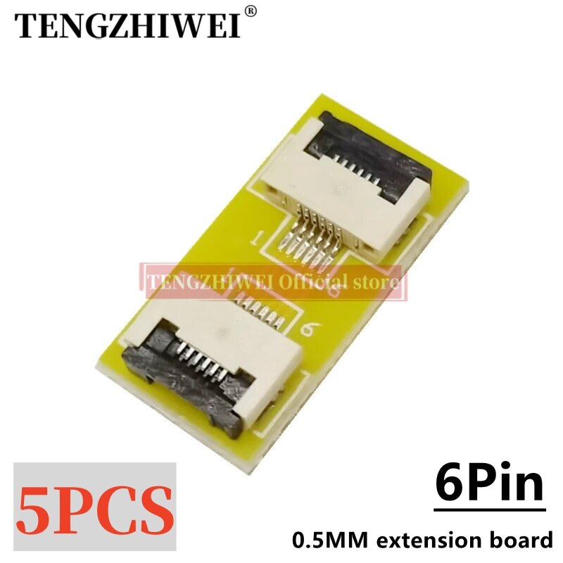 5 Stuks Ffc/Fpc Extensionboard 0.5Mm Tot 0.5Mm 6P Adapter Board