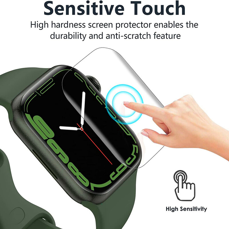 Protector de pantalla transparente para Apple Watch, película protectora completa para Apple Watch 9, 8, 7, 6, SE, 5, 4, 41MM, 45MM, 40MM, 44MM, no cristal para IWatch 3, 38MM, 42MM