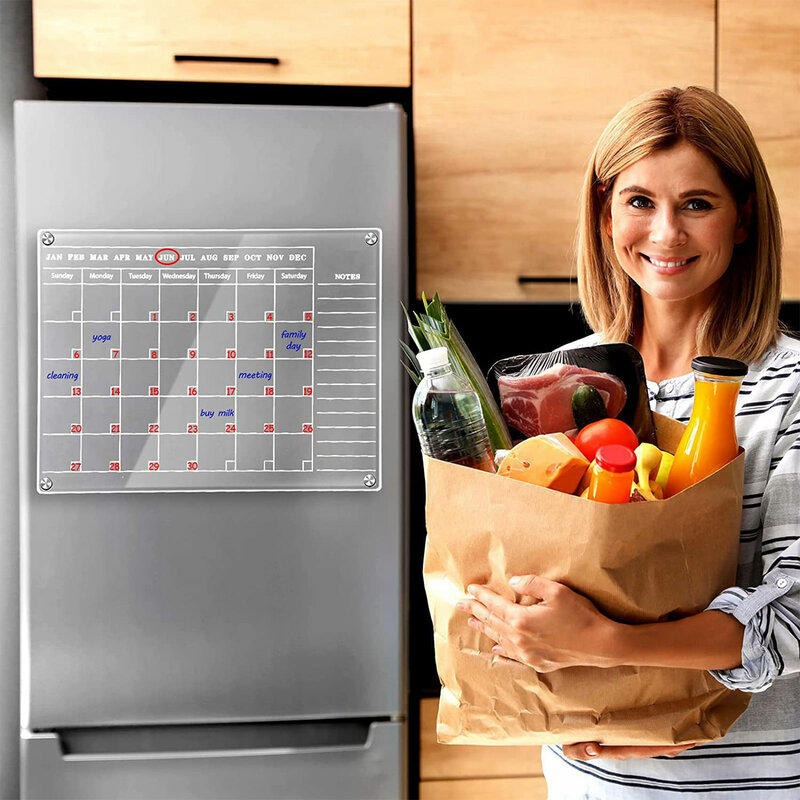 Прозрачный акриловый магнитный календарь, органайзер для заметок, наклейка на холодильник, запись, обучение, планирование записей