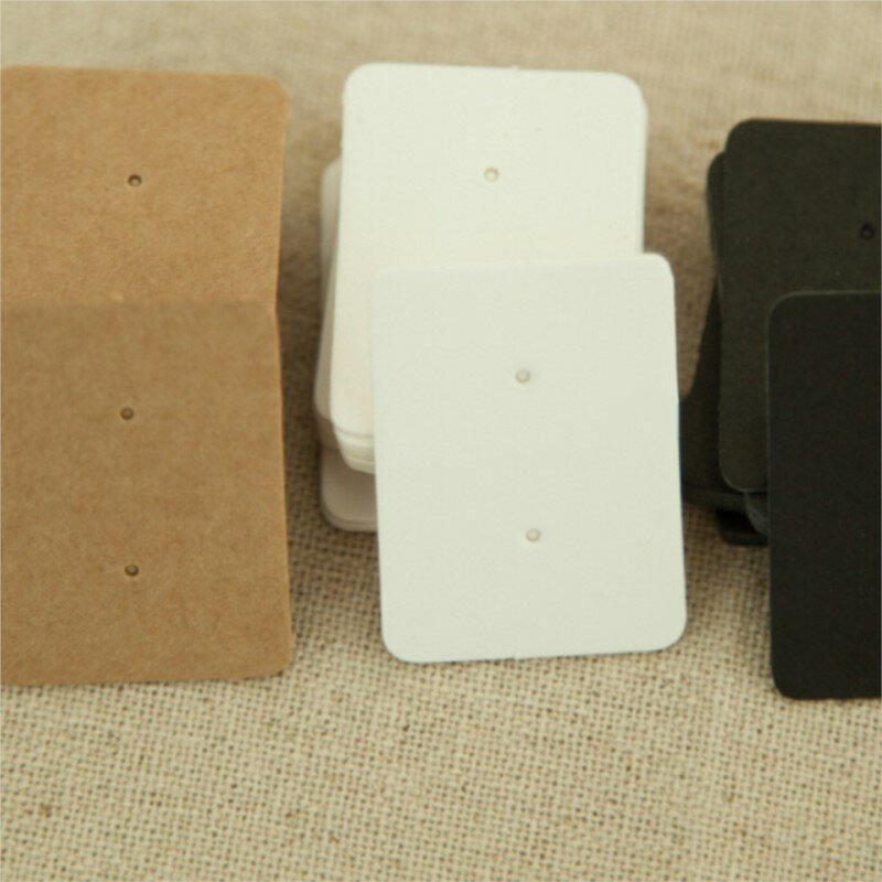 50Pcs/lot Jewelry Earring Ear Studs Hanging Holder Display Hang Paper Cardboard Cards Kraft Paper Package For Party 2.5*3.5cm