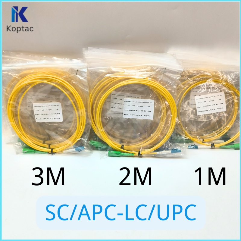 Gratis pengiriman grosir 10 buah/lot Simplex LC/UPC-SC/APC kabel Patch serat optik 1m/2m/3m jaket kabel Jumper FTTH