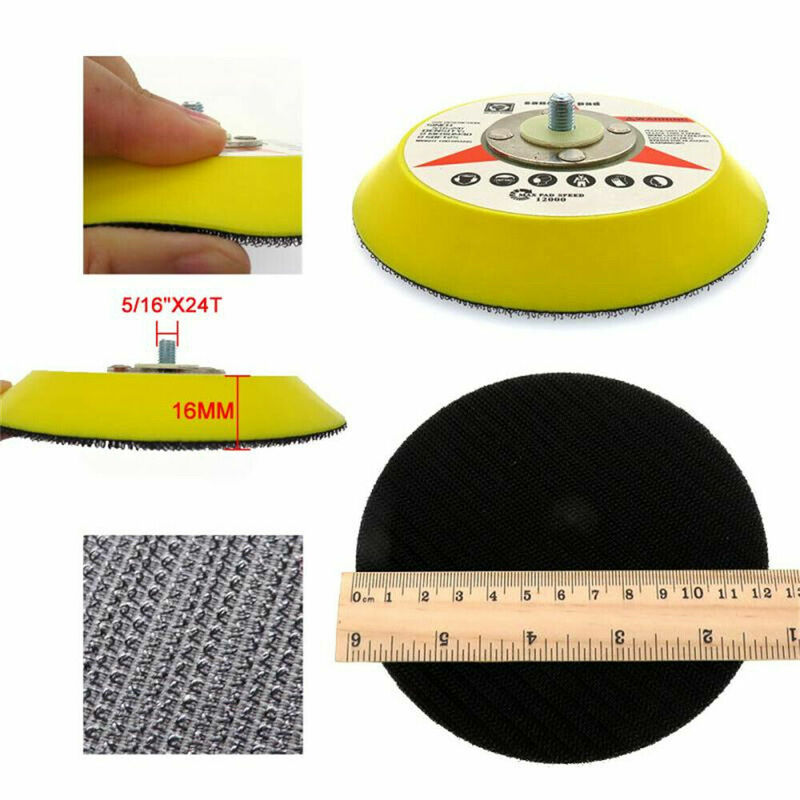 5 "Inci 125Mm Hook & Loop Sanding Polishing Backing Pad Abrasives dengan M8 Thread untuk Air Sander Furniture Lembaran Logam Otomotif