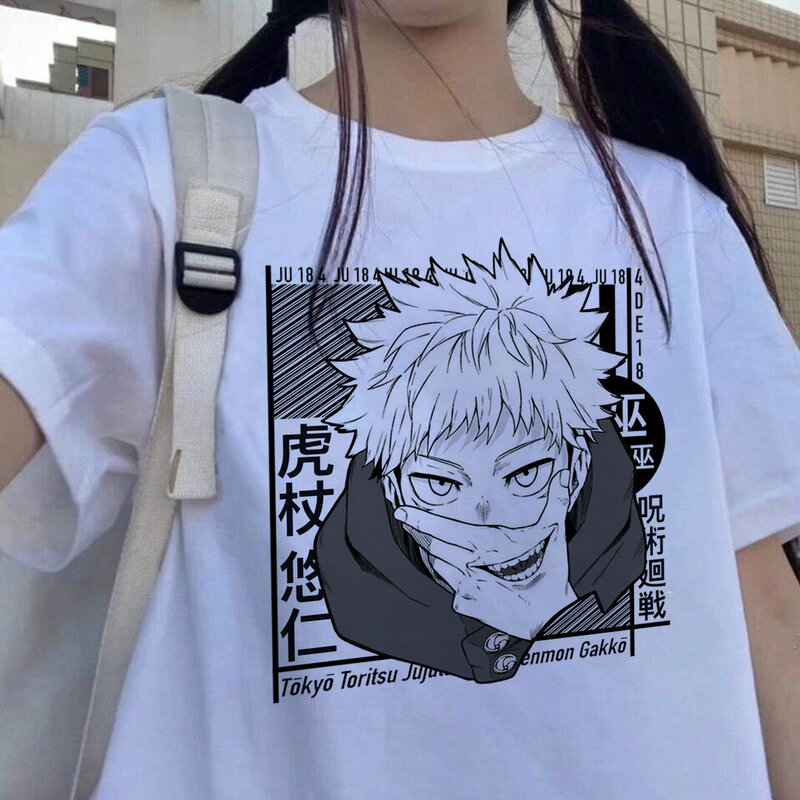 2022 T-shirt Japanese Anime Women's T-shirt Jiu-Jitsu Kaisen T-shirt Unisex Top Graphic Y2k Cool Unisex T-shirt Male Goth Tops