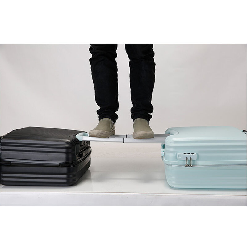 Nieuwe Groen/Roze/Zilver/Wit Spinner Vrouwen Reizen Koffer 18 Inches Bagage Met Trolley Super Druksterkte Materiaal abs + Pc