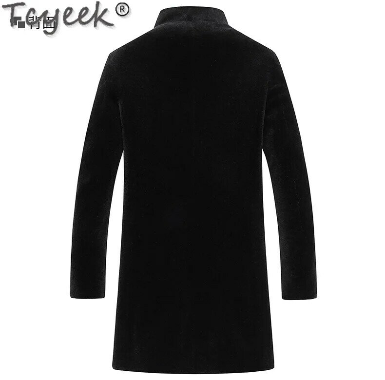 Tcyeek-Abrigos de esquilar de oveja para hombre, chaqueta de lana de moda, chaquetas cálidas de invierno, ropa informal, abrigo Delgado, ropa de calle, Abrigos