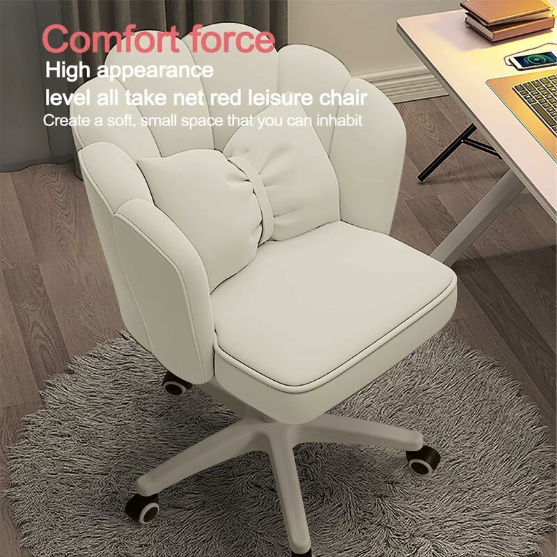 Komfortowy narożny fotel biurowy płatek krzesło biurowe, nowoczesna tkanina do domu motylki krzesła regulowane krzesło do makijażu