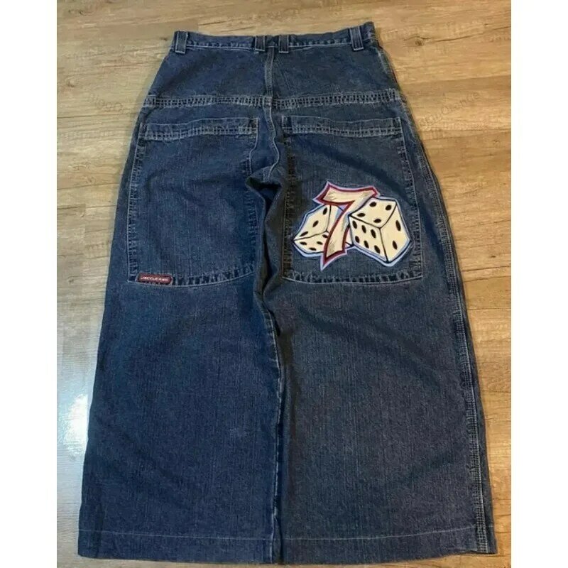 Американские винтажные джинсы Y2K с большими карманами, брюки большого размера, уличная одежда в стиле хип-хоп, свободные джинсы с надписью для мужчин и женщин