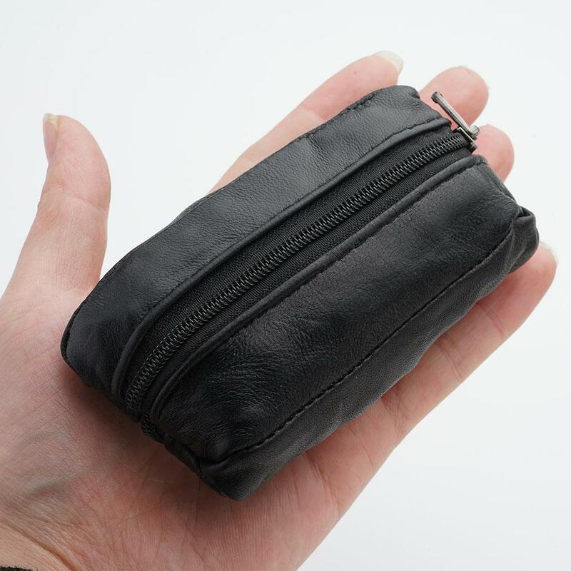Porte-clés en cuir véritable pour hommes et femmes, pochette à la mode, mini sac de rangement portable pour monnaie