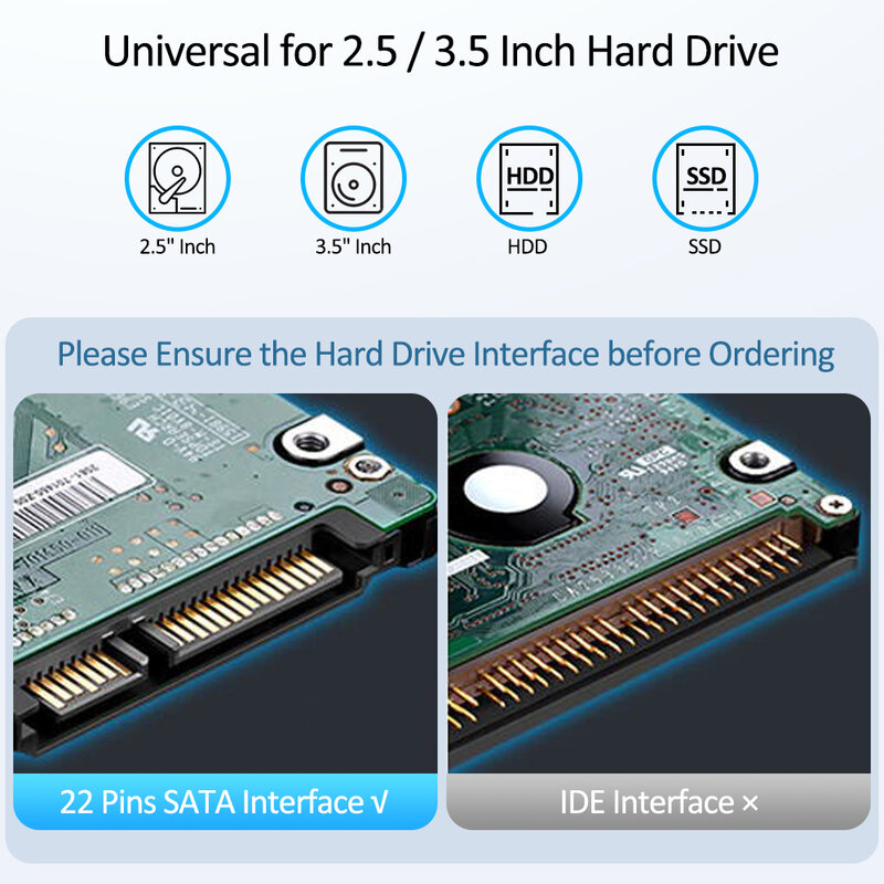 ELECTOP USB to SATA Adapter Cable USB 3.0 2.0 to M.2 NGFF SATA Converter for 2.5/3.5 Inch SSD HDD Hard Drive External adaptador