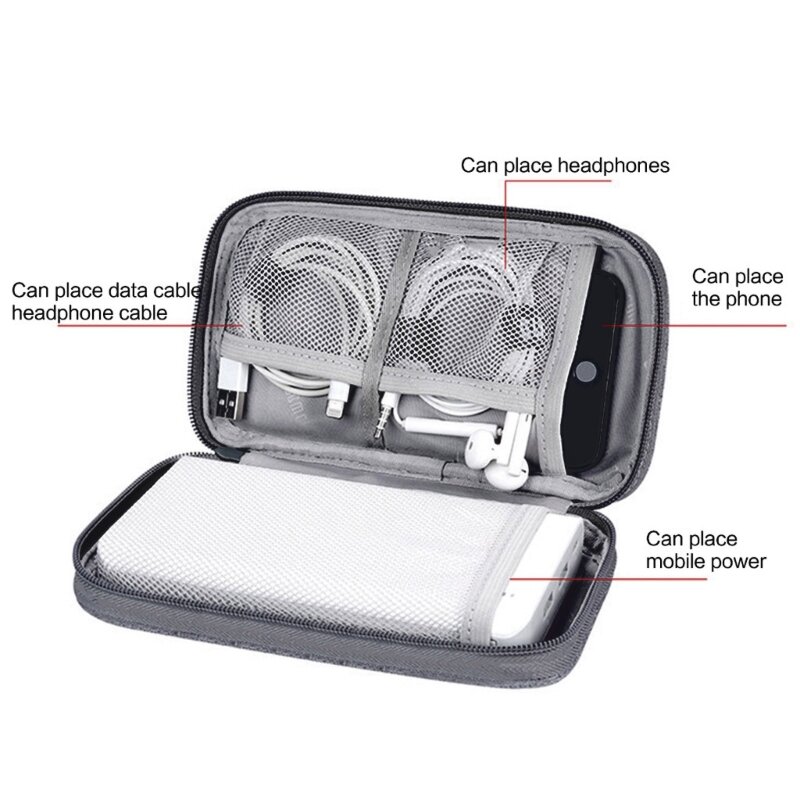 여행용 보조베터리 이어폰 케이블 SSD HDD Stylish & Stro F0T1용 케이스 보관 가방