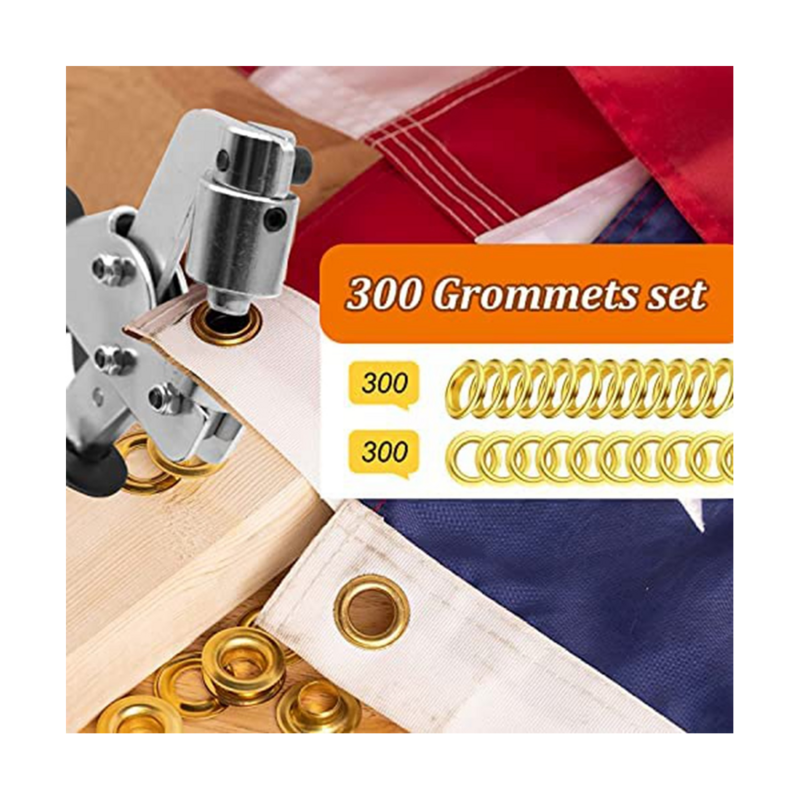 Alicates de ojales para lonas, juego de ojales con 300 ojales (10 Mm de diámetro), 10 Mm para cuero y telas