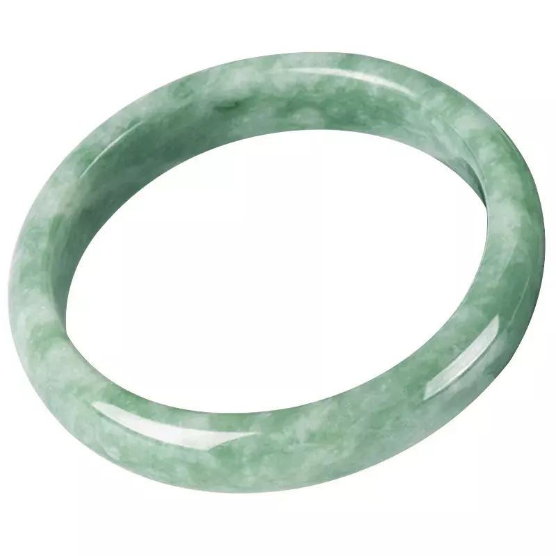 Alami Asli Green Jade Bangle Gelang Pesona Perhiasan Fashion Aksesoris Ukiran Tangan Beruntung Amulet Hadiah untuk Wanita Dia Pria