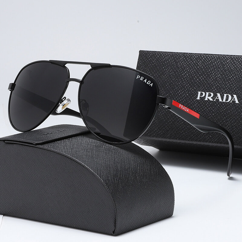 2024 Classics Fashion Luxury Brand Sunglasses Men Sun Glasses Women Metal Frame Black Lens Eyewear Driving Goggles UV400 T13