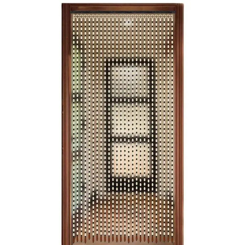 Natural Bamboo Bead Door Curtain for Living Room Bedroom Bathroom Fengshui Partition Divider Home Decor Tassel Hanging Curtains