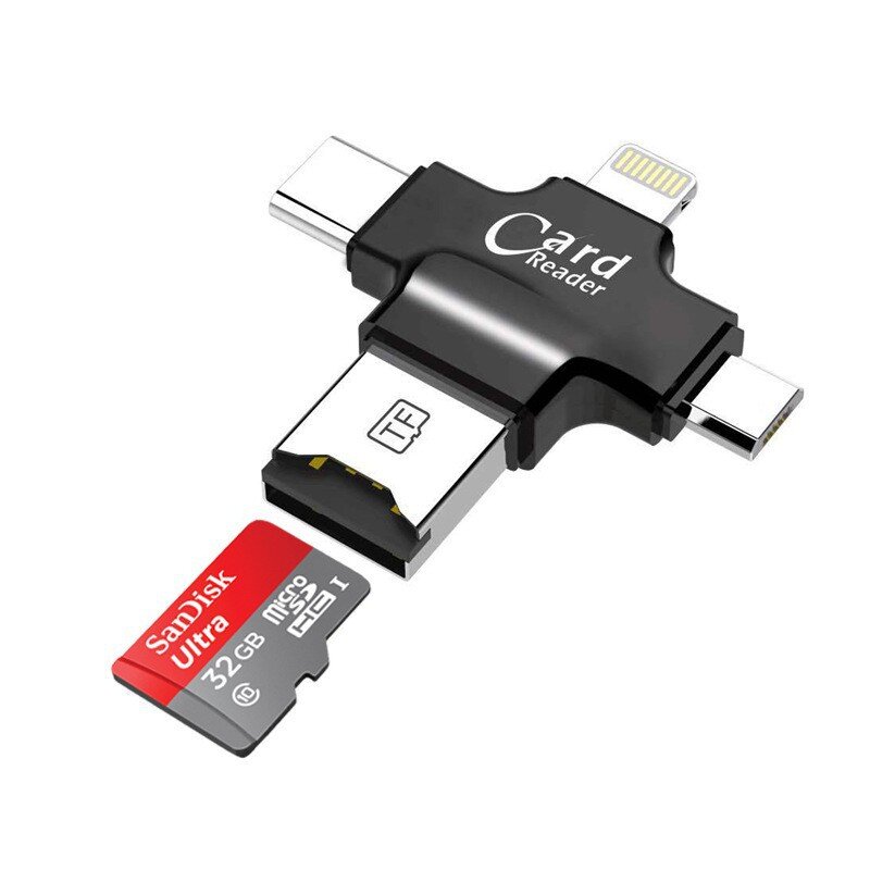 Устройство для чтения SD-карт, микро-адаптер 4 в 1, USB 3.0, микро sd-usb для lightning-адаптера, устройство чтения OTG-адаптера