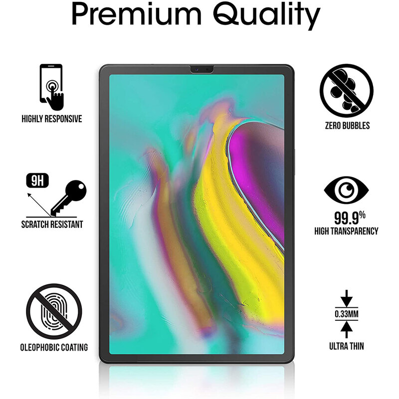 Protector de pantalla de vidrio templado para tableta Samsung Galaxy Tab S5e, película protectora de pantalla de SM-T720, 10,5, 2019, SM-T725, 2 paquetes