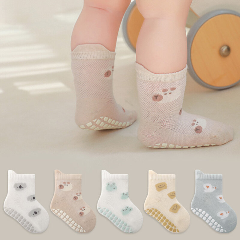 Sommer neue Anti-Rutsch-Mesh Mid Baby Socken Neugeborene Kleinkind Baumwolle gestrickte Bodens ocke für Jungen Jungen Mädchen weiche Socken ohne Knochen 0-5y