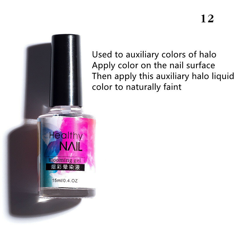Líquido líquido de Color ahumado para uñas, armadura de burbujas, gradiente de mármol, tinta japonesa, 15ml