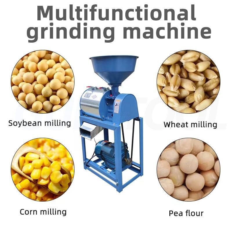 Fresadora pequeña totalmente automática, máquina de molienda ultrafina de harina de trigo, granos de maíz, grano múltiple, 220/380V