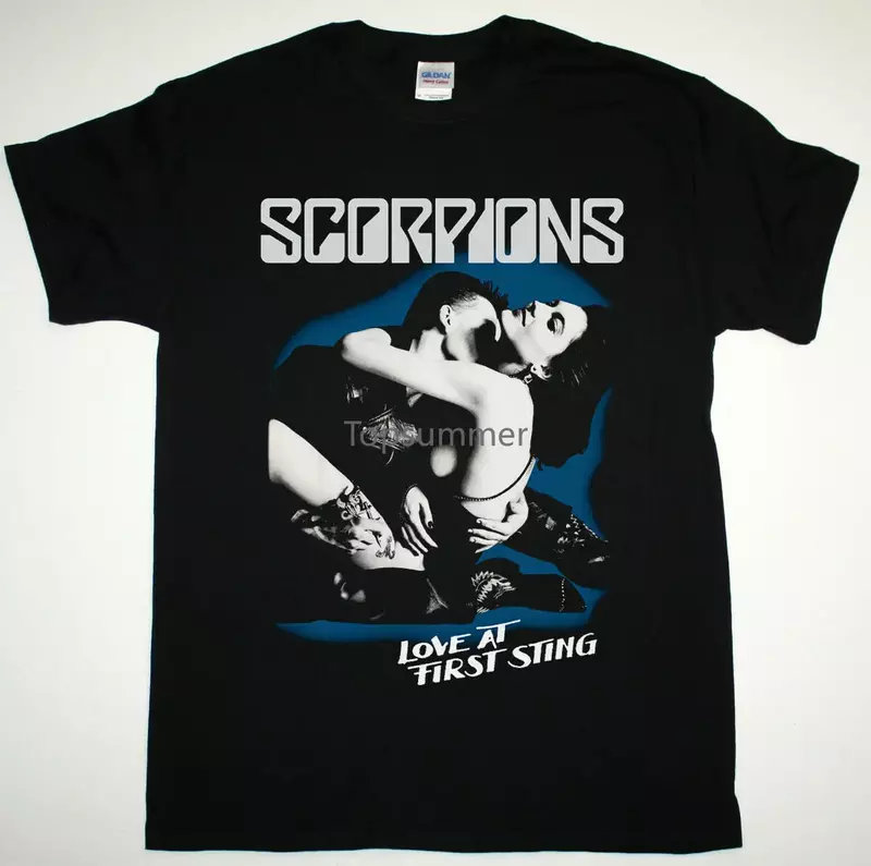 Camiseta de Scorpions Love At First Sting, camisa negra, Hard Rock Heavy, Laus Meine