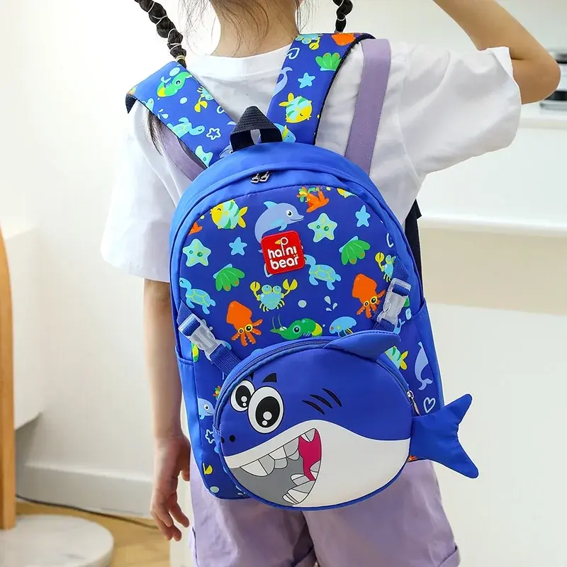 Zaino per bambini 2023 Trendy Cartoon Print Shark Bag ragazzo e ragazza zainetto studente scuola dinosauro simpatici animali zaini