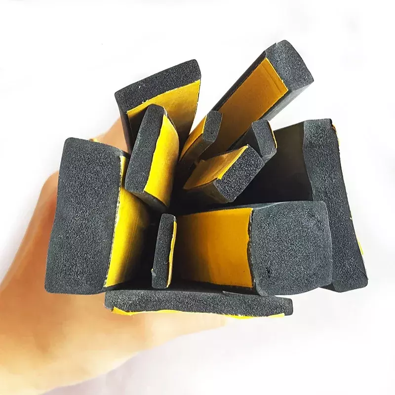 10M EVA Rubber Sponge Door Window Seal Strip Soundproof Anti-collision Self Adhesive Tape Wall Insulation Acoustic Foam