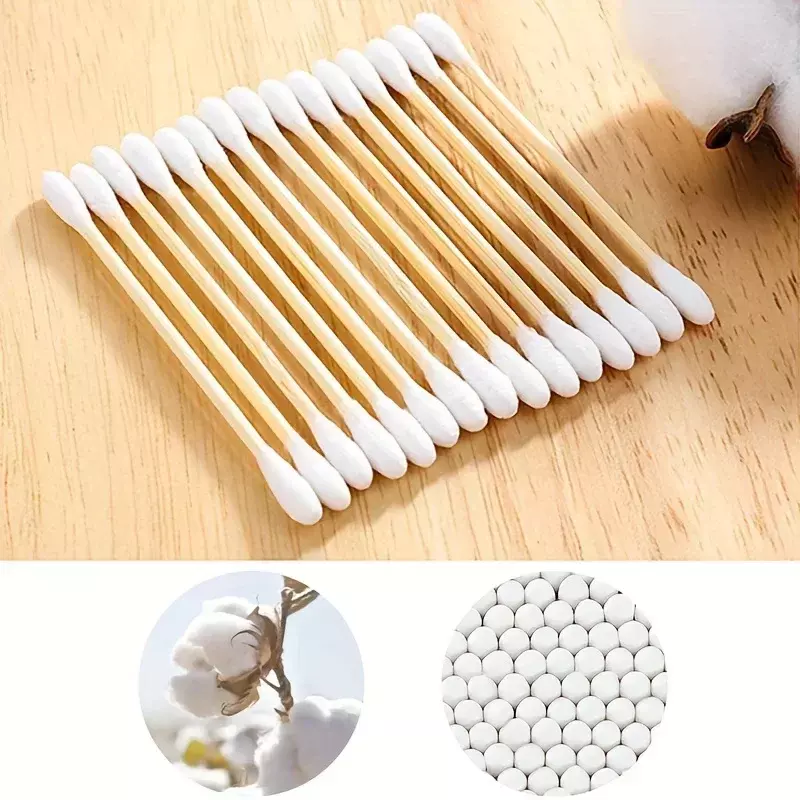 Double Ended Cotton Swabs Household Makeup Removal Ear Digging Hygiene Cleaning Cotton Swabs Disposable Round Head Cleaning