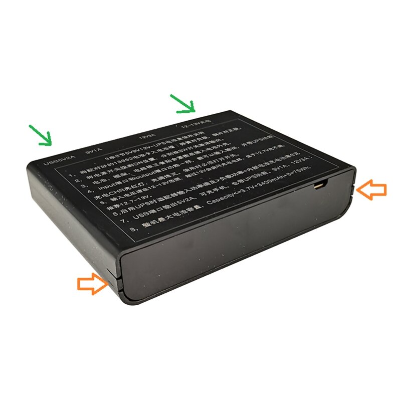 DIY 18650 Batería 5V USB + 9V 12V 5.5x2.1mm UPS Caja fuente alimentación para enrutador WiFi