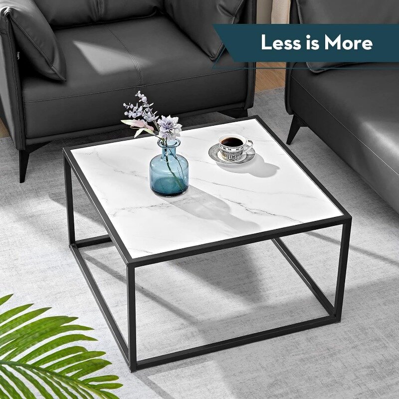 Couch tisch kleine quadratische Couch tische einfacher moderner Mittel tisch für Wohnzimmer Home Office 27,6*27,6*15,7 Zoll