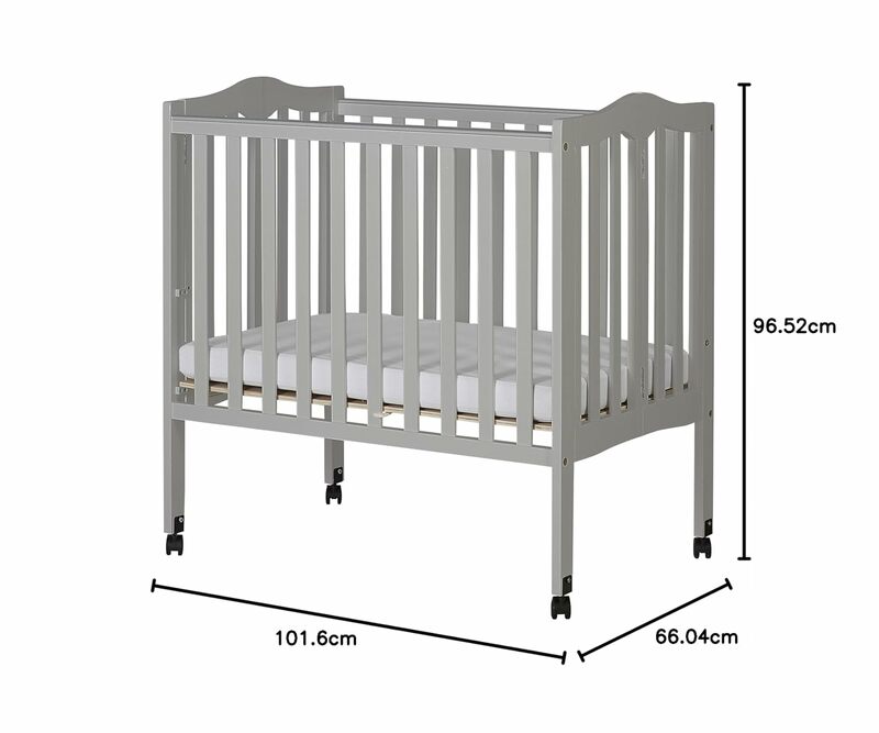 Pebble Grey, Greenguard Gold Certified, Baby Crib to Playpen, Folds Flat for Storage, Locking Wheels