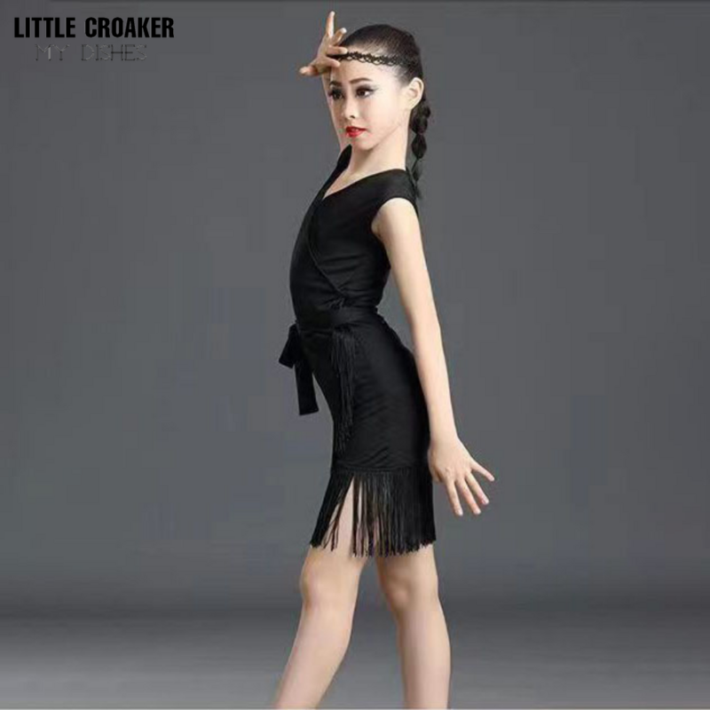 Na trening tańca łaciński kostium dziewczyna Xia 2023 nowe dziecięce stroje do występów nastoletnie dziewczyny kostiumy do tańca latynoskiego