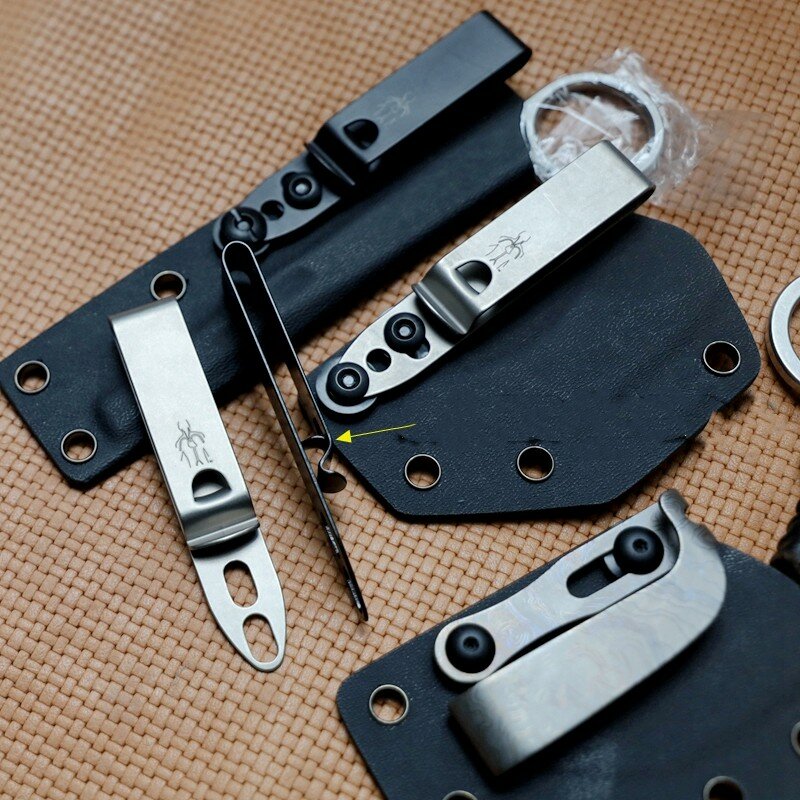 Kit de vaina de titanio para cuchillo de caza, abrazadera de cinturón Tek Lok para funda K, abrazadera de cinturón Kydex, 1 unidad