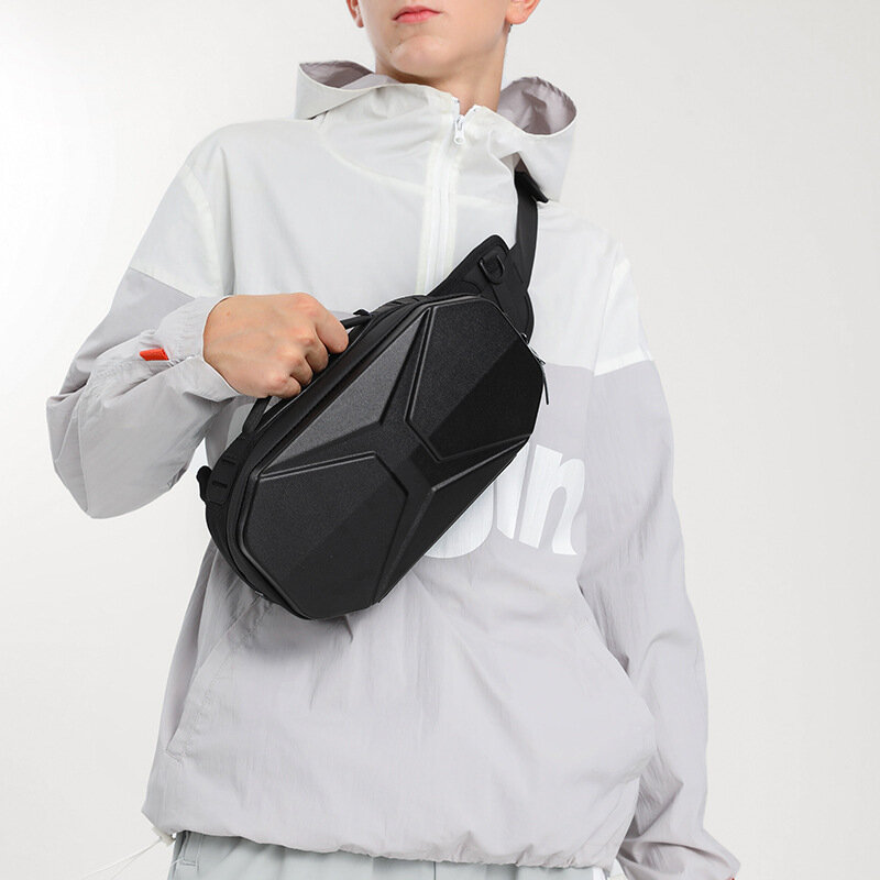 Ozuko saco anti-roubo para homens, sacos de ombro impermeáveis, mensageiro de viagem curta, bolsa tiracolo com carregamento USB, moda adolescente