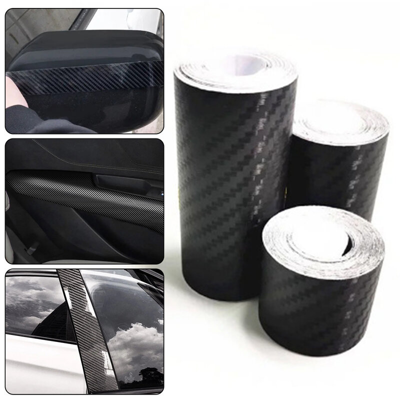 3D Carbon Fiber Sticker Car Door Sill Sticker Scratchproof Stickers Protector Auto Bumper Strip Car Protect Tape