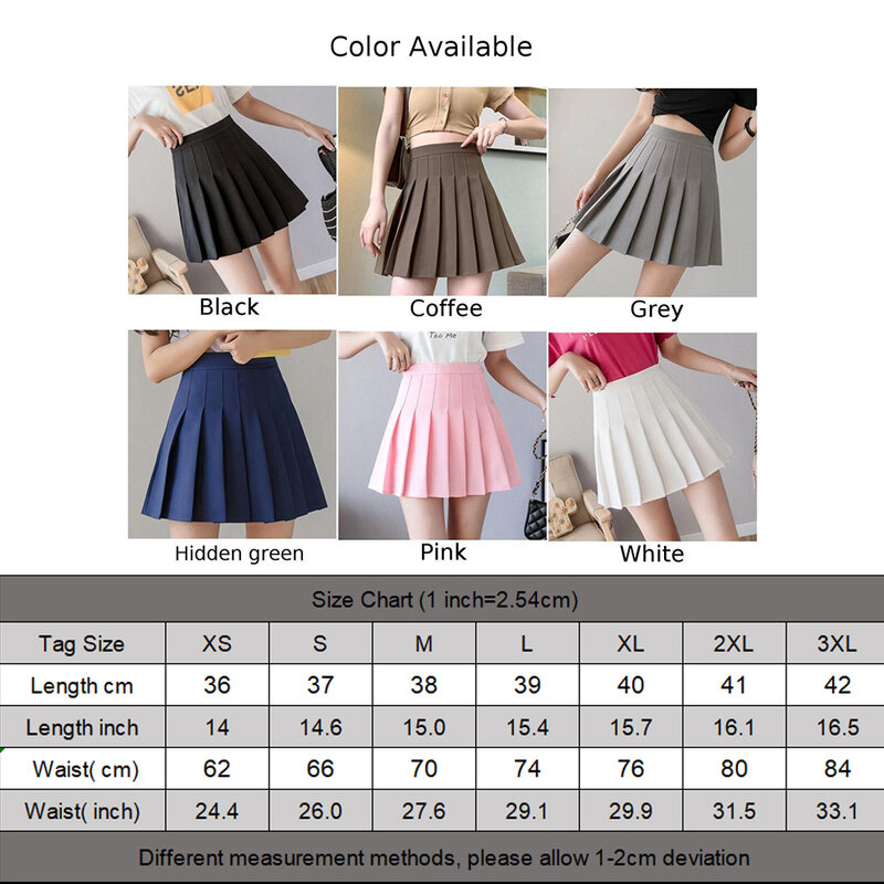 Женское Короткое платье-юбка, повседневная теннисная мини-юбка в японском стиле для отдыха, школы, простых прогулок, свиданий, на лето