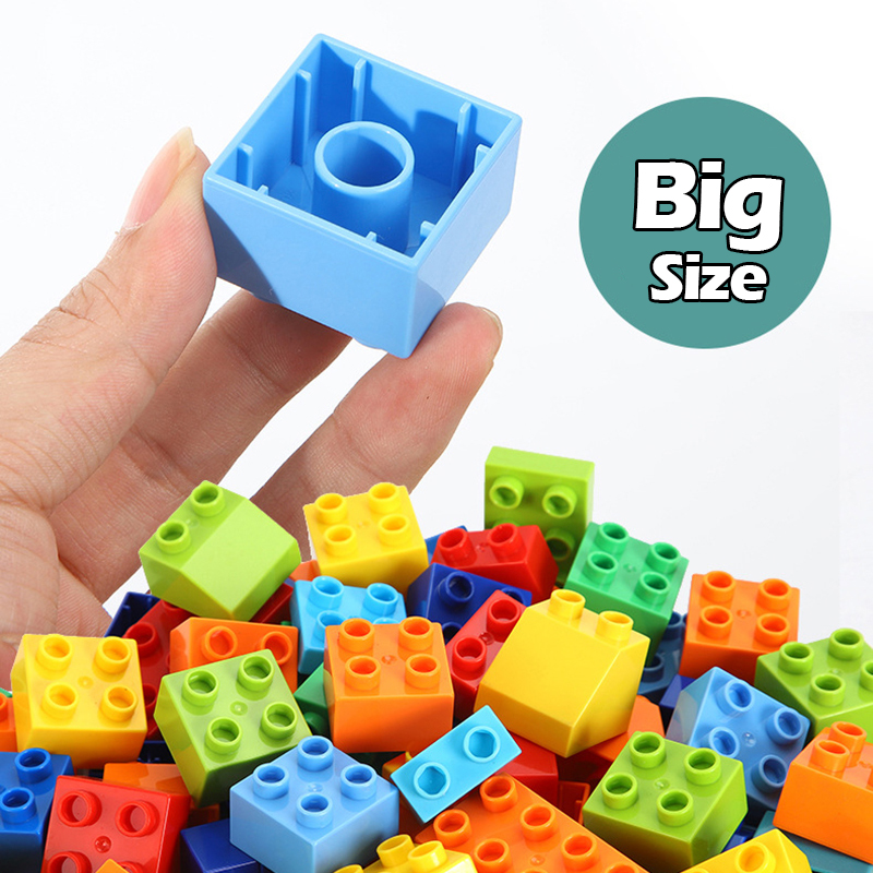 ขนาดใหญ่ DIY อิฐคลาสสิกจำนวนมากอิฐเข้ากันได้กับ Duplo ชิ้นที่มีสีสันสัตว์อาคารบล็อกของเล่นสำหรับของขวัญเด็ก