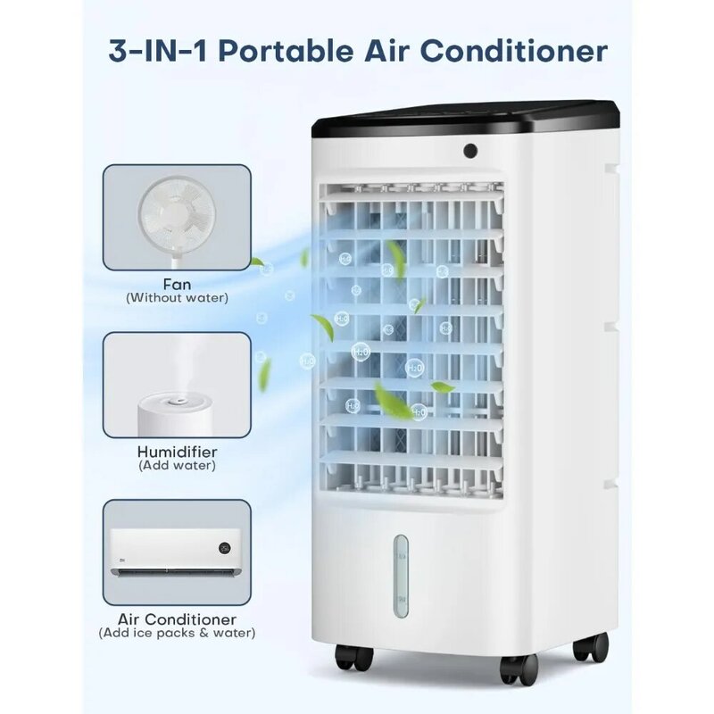 3-in-1-Verdunstungsluftkühler, Sumpf kühler mit Schlaf-/Kühl modus, tragbare Klimaanlagen mit 3 Modi und 3 Geschwindigkeiten