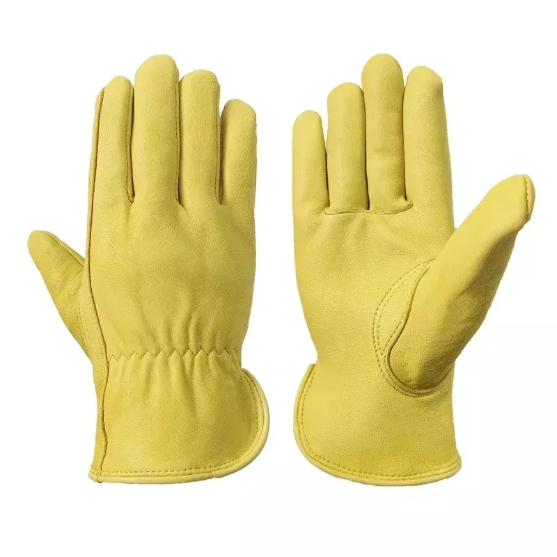 Guanti da lavoro in pelle guanti da guida in pelle di pecora guanti protettivi per la raccolta della frutta da giardinaggio per moto guanti per saldatura
