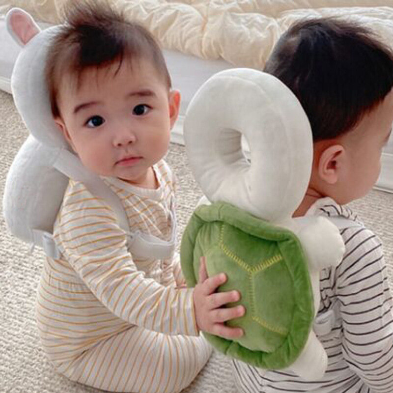 Детская мягкая подушка для защиты головы, с рисунком лягушки, медведя, кролика