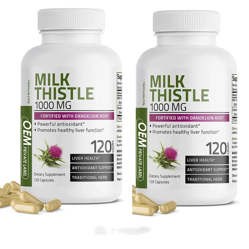 120 Pcs Natural Milk Thistle Extract Liver Nourishing And Liver Protecting Capsule Helps Repair Supports Liver Detoxification