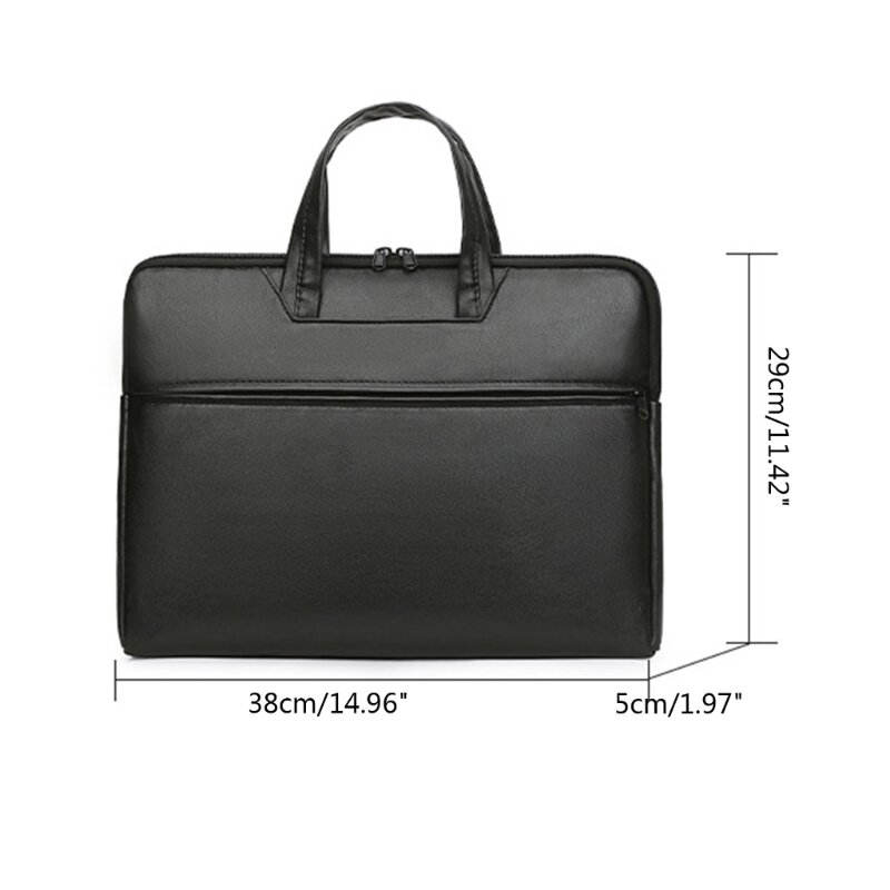 กระเป๋าใส่แล็ปท็อปหนัง Tote พร้อมซิปจับขนาด 15.6 นิ้วและต่ำกว่า 15.6 นิ้วขนาดแล็ปท็อป