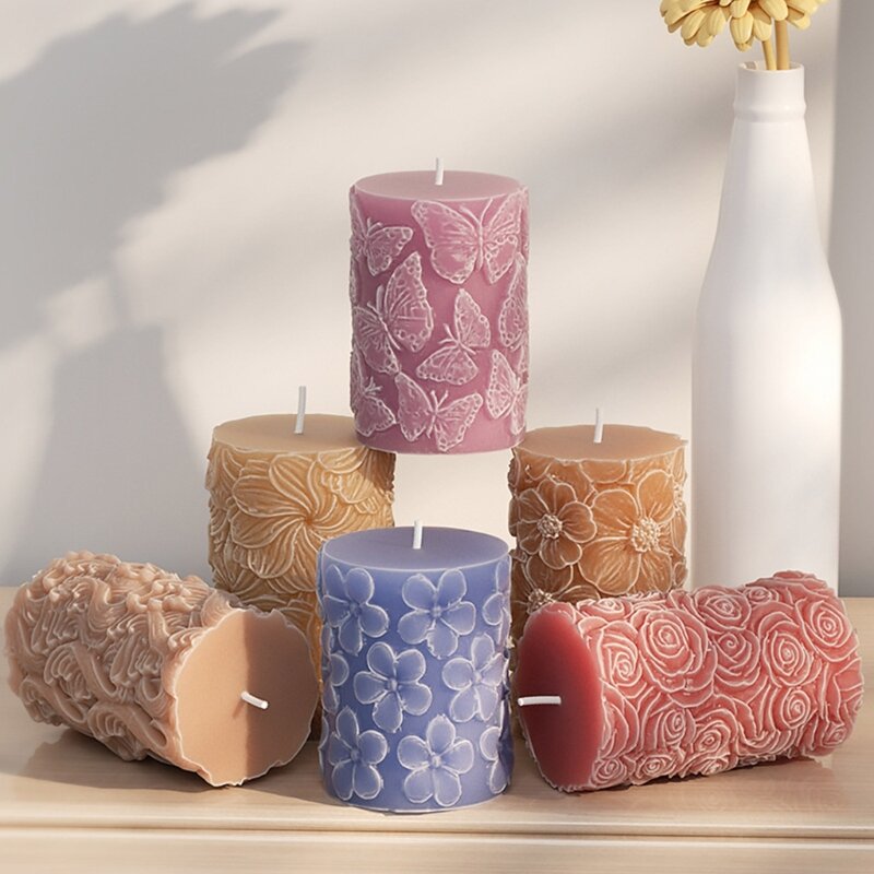 Stampi cilindrici Stampo in resina epossidica Stampo per candele fai-da-te Strumento per la creazione di ornamenti da tavolo