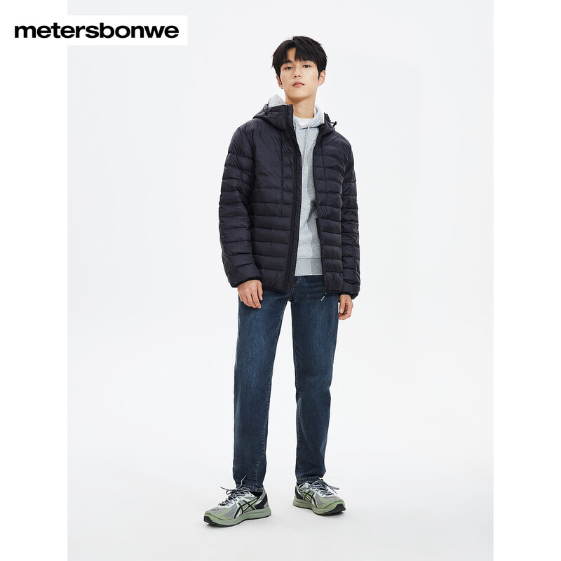 Metersbonwe-Jaqueta masculina com capuz leve, casaco de inverno, casacos masculinos, tops de marca, alta qualidade, nova moda