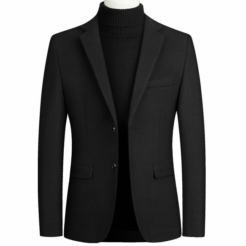 BROWON Brand Business Casual Blazer in lana da uomo 2024 autunno e inverno New Solid Men Blazer Regular Fit Blazer a maniche lunghe per uomo