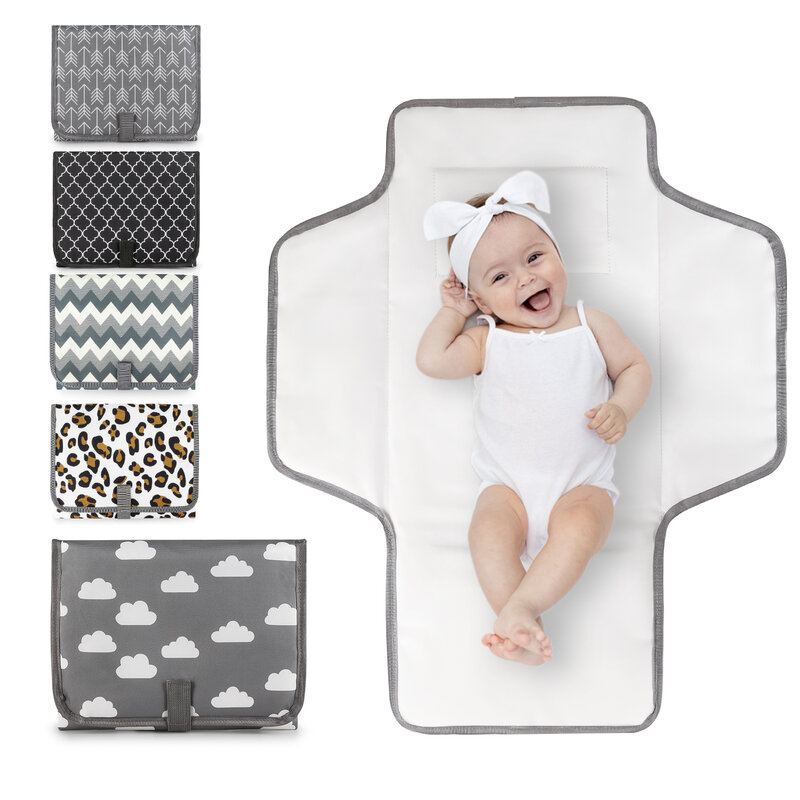 Portátil impermeável bebê mudando pad, travesseiro embutido, adequado para o bebê diário, 1 peça