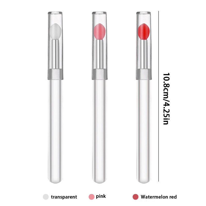 1Pcs Portable Silicone Lip Brush With Cover Soft Multifunctional Lip Balm Applicator Lipstick Lipgloss Makeup Brushes