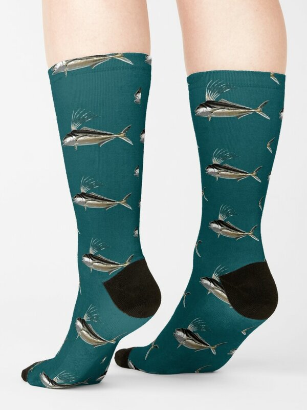 Rooster fish weiß alternative Design Socken Rugby modische Mode Anime Socken Frau Männer
